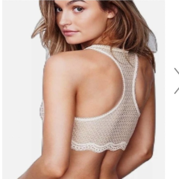 Victoria's Secret Size SWomens Racerback Dream Angels Lace Up Bralette Pink - Picture 6 of 6